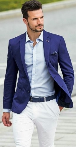 Синий пиджак: с какими брюками носить