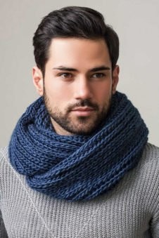 Мужской вязаный шарф: модные фасоны