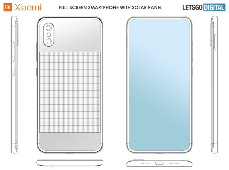 Xiaomi запатентовала смартфон со встроенной солнечной батареей